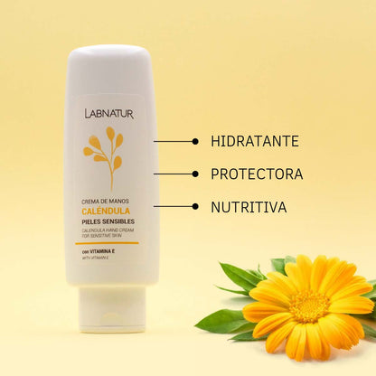 Crema de Manos Caléndula Labnatur 150 ml | Hidratante | Calmante | Manos Secas y Sensibles_1