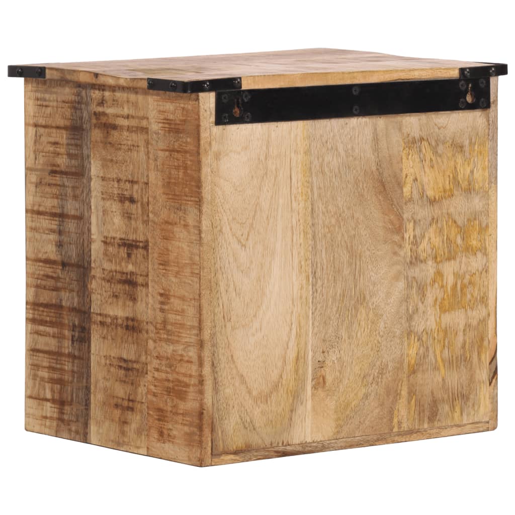 Mesita De Noche Madera Maciza De Mango 40x30x37 Cm_3