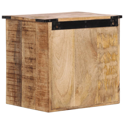 Mesita De Noche Madera Maciza De Mango 40x30x37 Cm_3