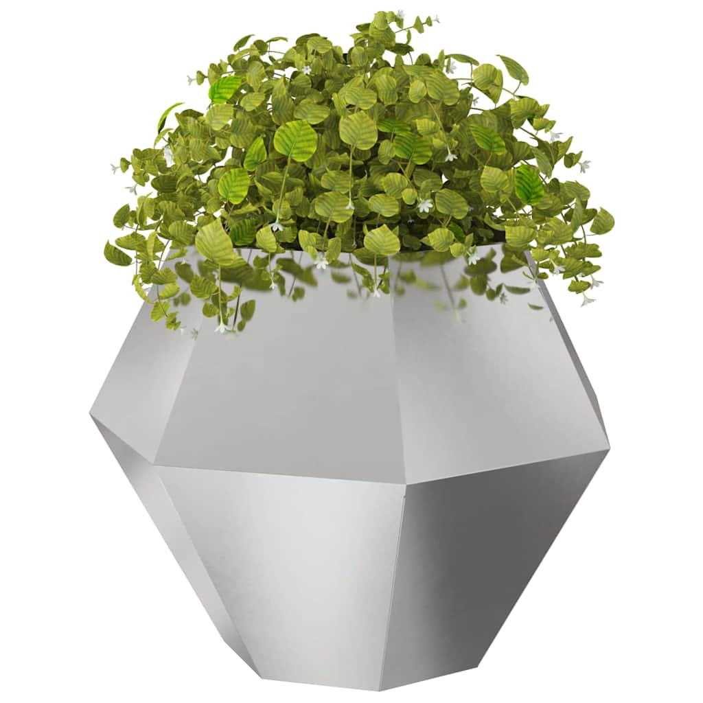 Jardinera 2 Pcs Plateado 100 X 100 X 80 Cm Acero Inoxidable_2