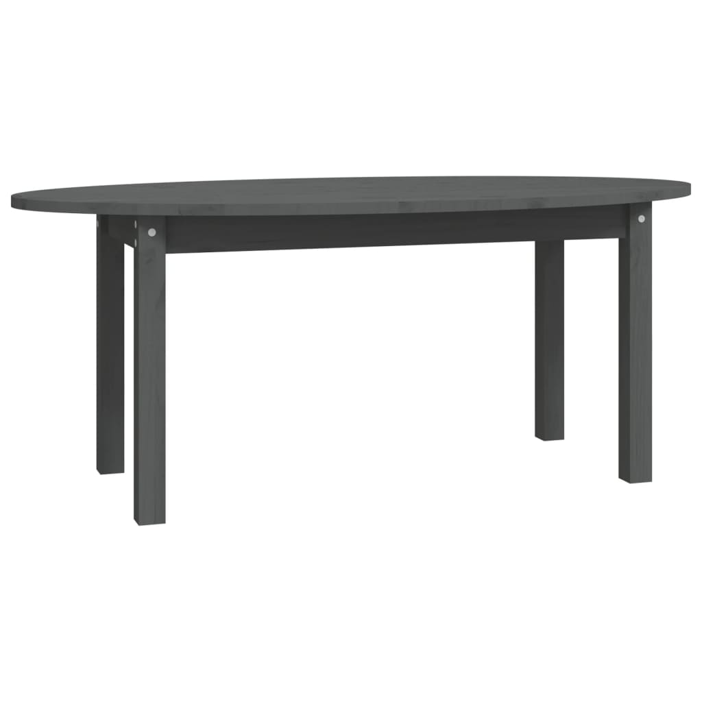 Mesa De Centro De Madera Maciza De Pino Gris 110x55x45 Cm_0