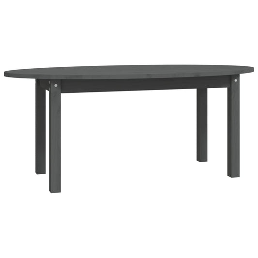Mesa De Centro De Madera Maciza De Pino Gris 110x55x45 Cm_0