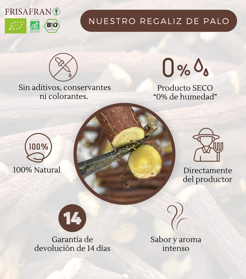Regaliz De Palo Ecológico Seco - Sabor Y Calidad | Frisafran 100 G_4
