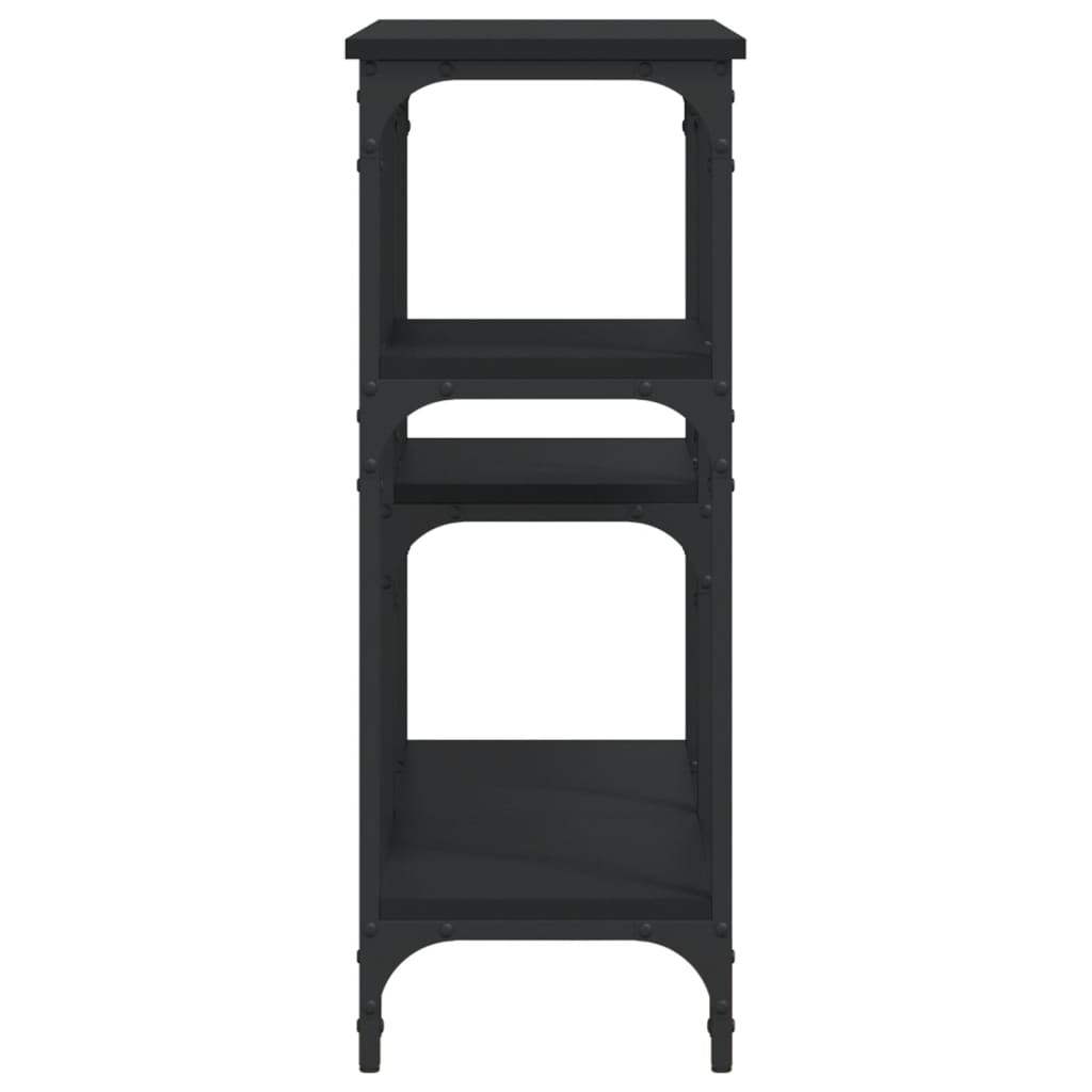 Mesa Consola Madera De Ingeniería Negra 102x29x75 Cm_3