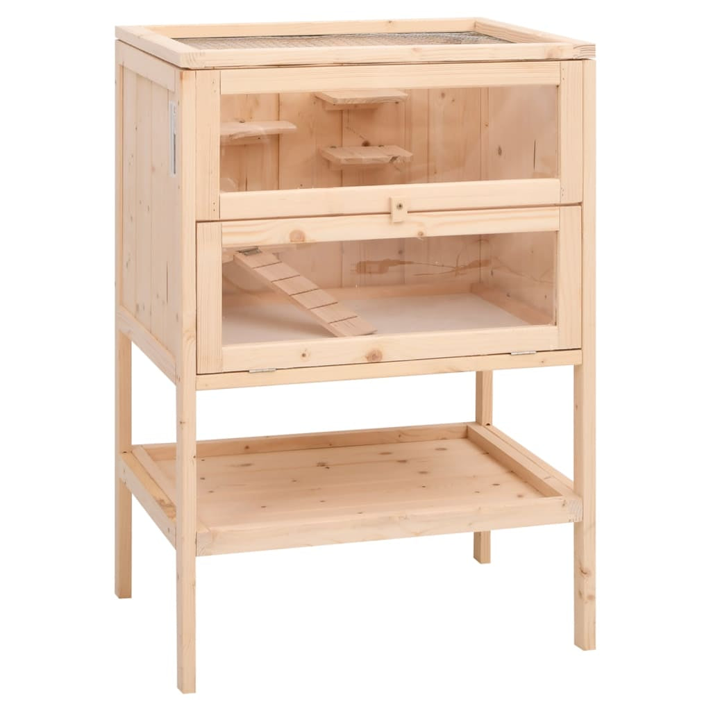 Vidaxl Jaula Para Hámster 55x40x80 Cm De Madera Maciza De Abeto_0