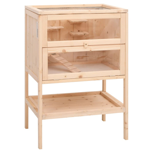 Vidaxl Jaula Para Hámster 55x40x80 Cm De Madera Maciza De Abeto_0