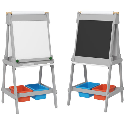 Aiyaplay Pizarra Infantil De Doble Cara Con Rollo De Papel Gris_0
