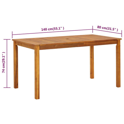 Vidaxl Set De Comedor De Jardín 5 Piezas Madera Maciza De Acacia_2