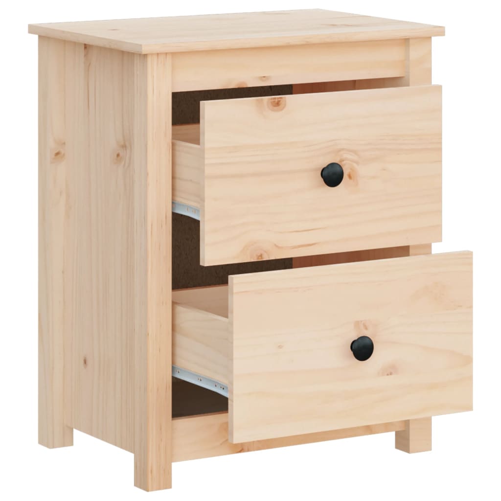 Mesitas De Noche 2 Uds Madera Maciza De Pino 50x35x61,5 Cm_4