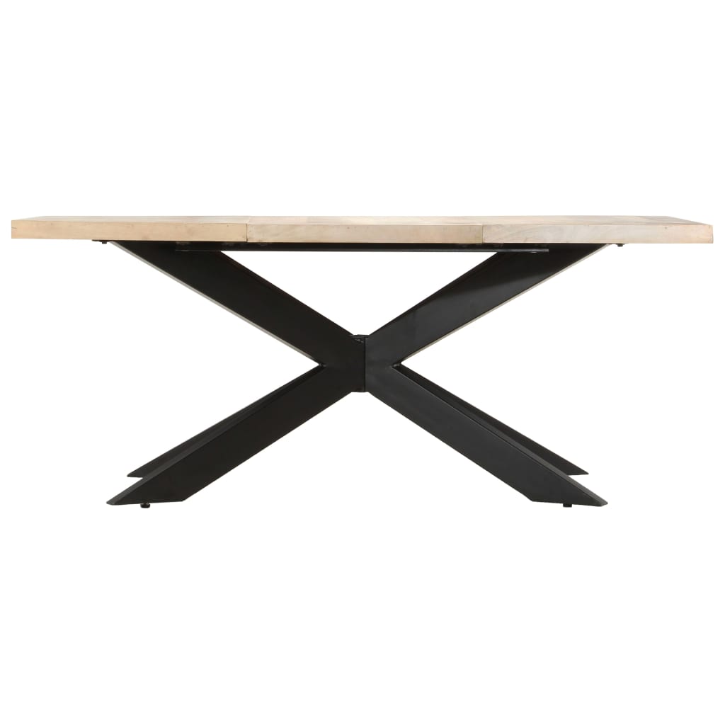 Mesa De Comedor Madera Maciza De Mango Blanqueada 180x90x76 Cm_0