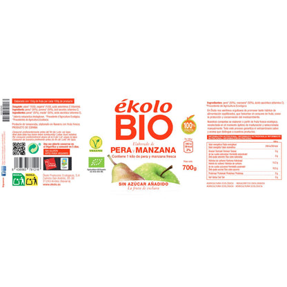 Elaborado de Pera y Manzana Ecológica sin azúcares añadidos Ékolo 700 g