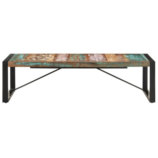 Mesa De Centro Madera Maciza Reciclada 140x70x40 Cm_0