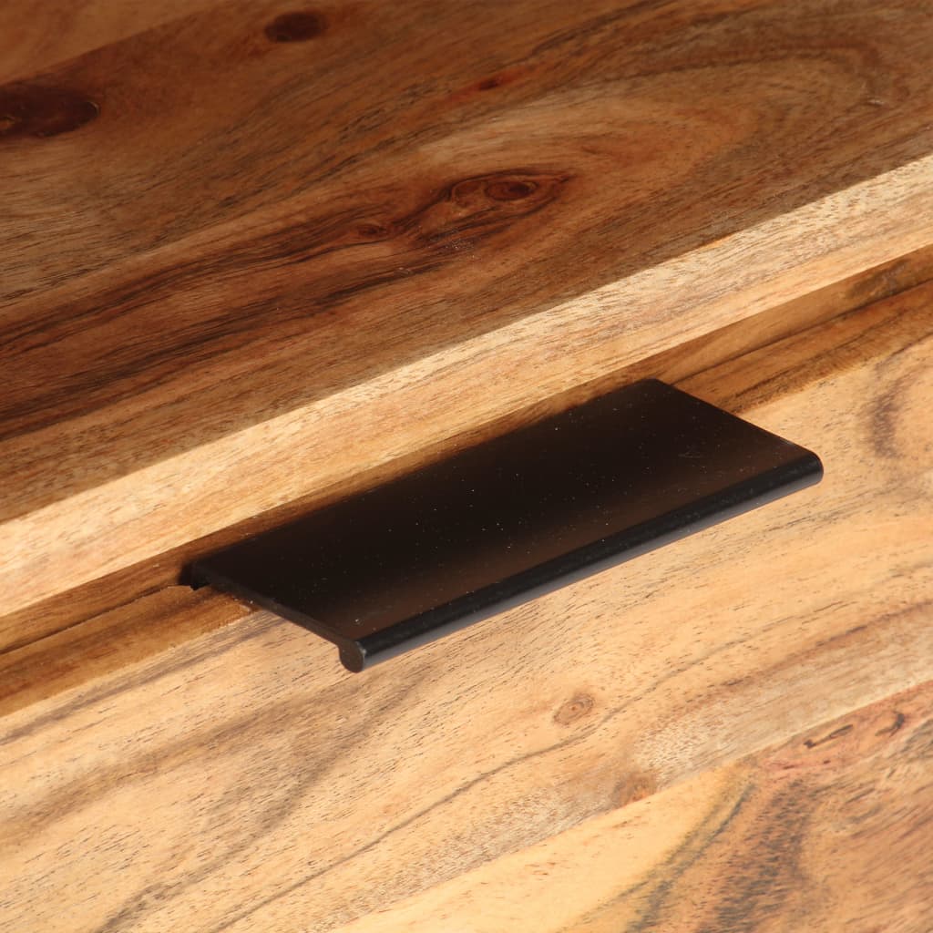 Mesita De Noche De Madera Maciza De Acacia 40x30x50 Cm_2