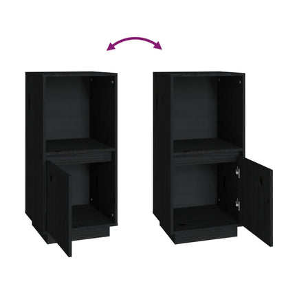 Aparador De Madera Maciza De Pino Negro 38x35x80 Cm / Vetonek_2