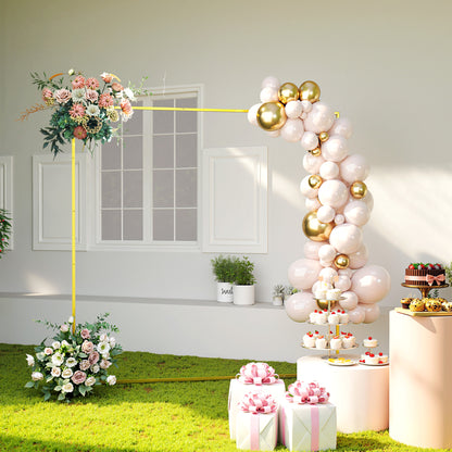 Outsunny Arco De Jardín Para Rosas De Metal Resistente A La Intemperie Dorado_1