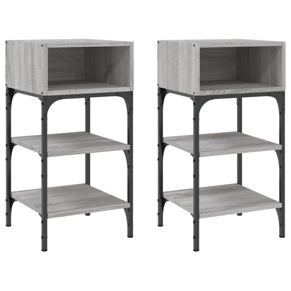 Mesitas Noche 2 Uds Madera Ingeniería Gris Sonoma 35x34,5x70 Cm_0