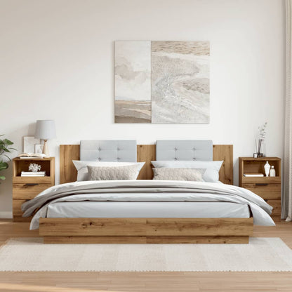 Mesitas Noche 2 Uds Madera Ingeniería Roble Artisan 40x36x65 Cm_2