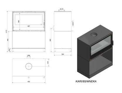 Bricosol Estufa De Leña De Acero Kratki Kari 95 Ø 180 14 Kw Espacio De Madera_4