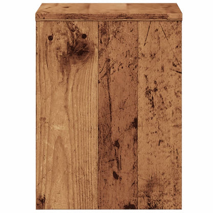 Mesita De Noche Madera De Ingeniería Envejecida 40x30x40 Cm_4