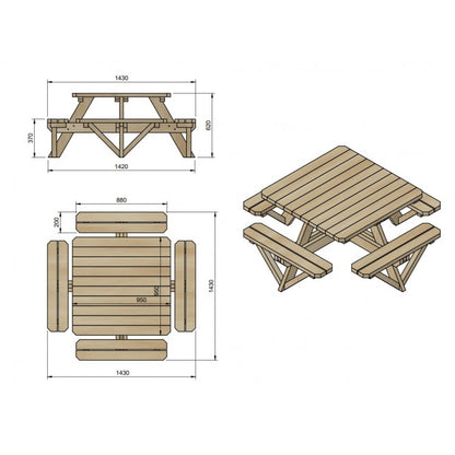 Mesa De Picnic Infantil Masgames Persic.