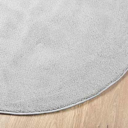 Vidaxl Alfombra De Pelo Corto Oviedo Gris Ø 80 Cm_3