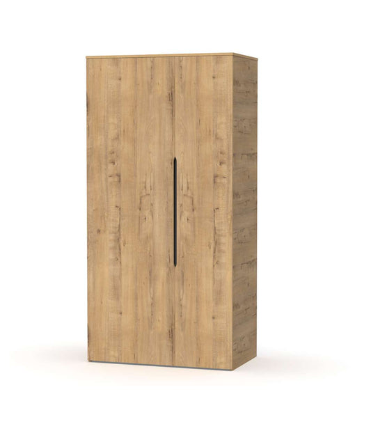 Armario Ropero 2 Puertas Abatibles Noa Acabado Roble Gold, 100cm(ancho) 200cm(altura) 57cm_0