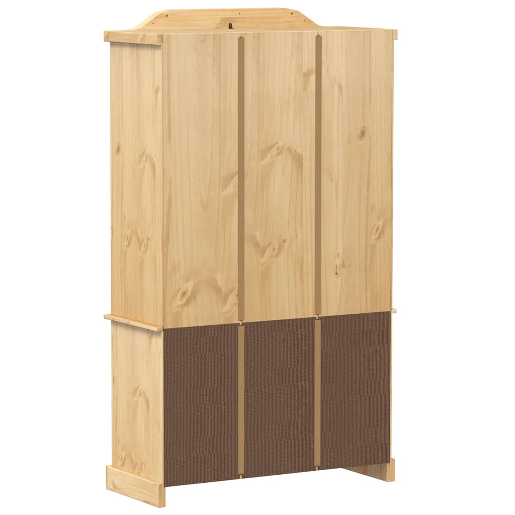 Armario Con Vitrina Corona Madera Maciza Pino 103,5x42x180 Cm / Vetonek_2
