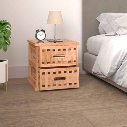 Mesita De Noche Madera Maciza De Nogal 34x34x34 Cm_1