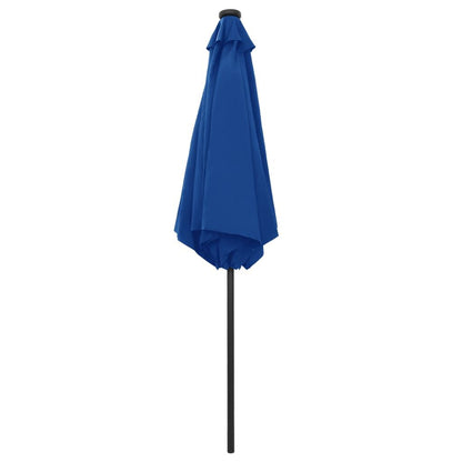 Vidaxl Sombrilla De Jardín Luces Led Palo De Aluminio Azul 270 Cm_3