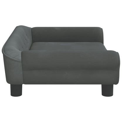 Cama Para Perros De Terciopelo Gris Oscuro 70x48x22 Cm / Vetonek_0