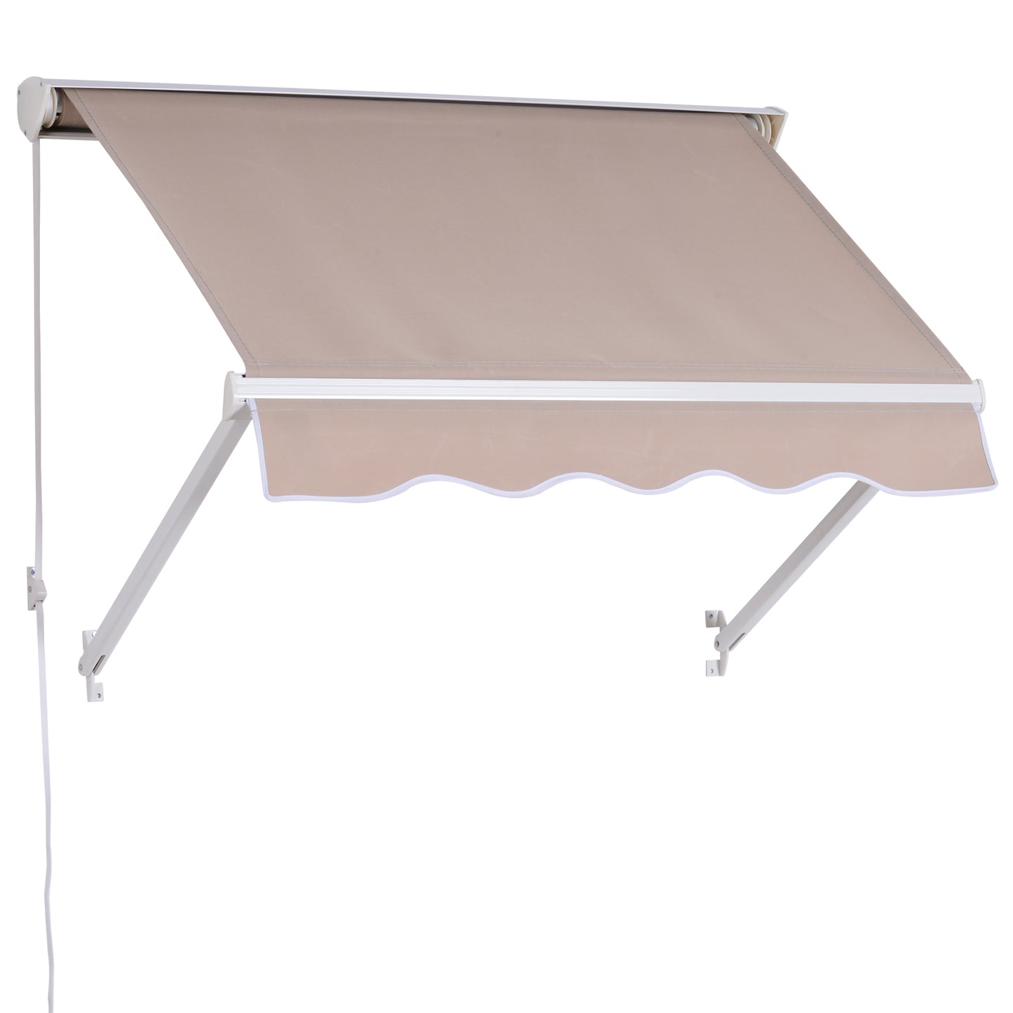 Outsunny Toldo Con Inclinación Ajustable Para Puertas O Ventanas 120x70cm Beige_0