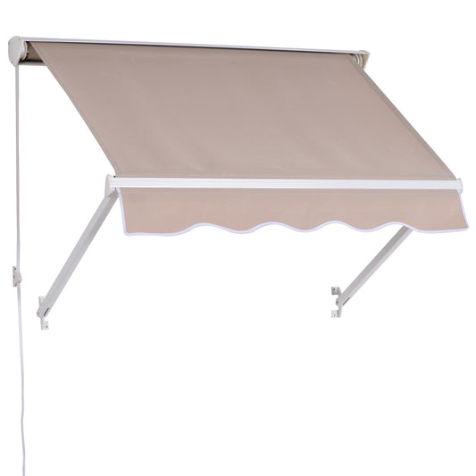 Outsunny Toldo Con Inclinación Ajustable Para Puertas O Ventanas 120x70cm Beige_0