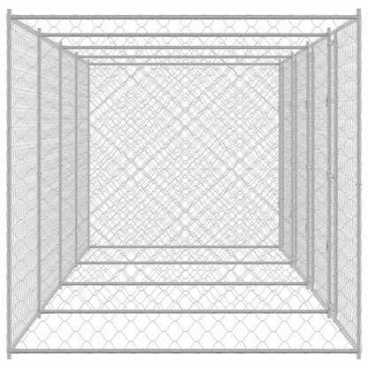 Jaula Para Perro Plateado 800 X 200 X 200 Cm Acero Galvanizado_4