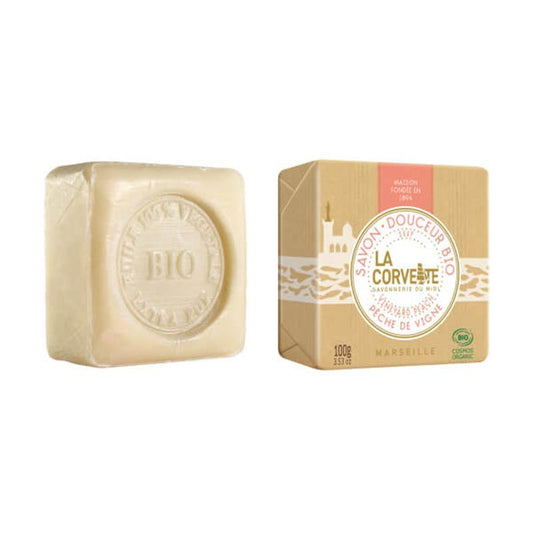 Jabón natural en pastilla Melocotón de viña La Corvette 100 g