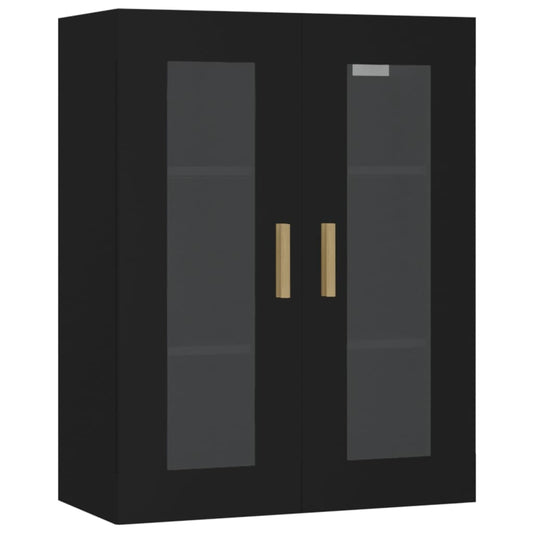 Armario De Pared Colgante Negro 69,5x34x90 Cm / Vetonek_0