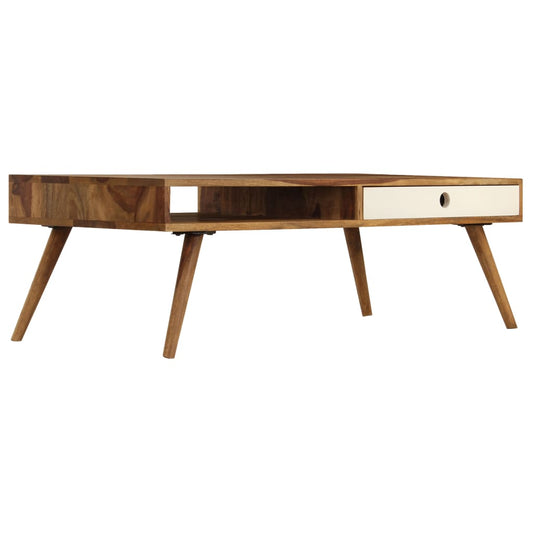 Mesa De Centro De Madera Maciza De Sheesham 110x50x35 Cm_0