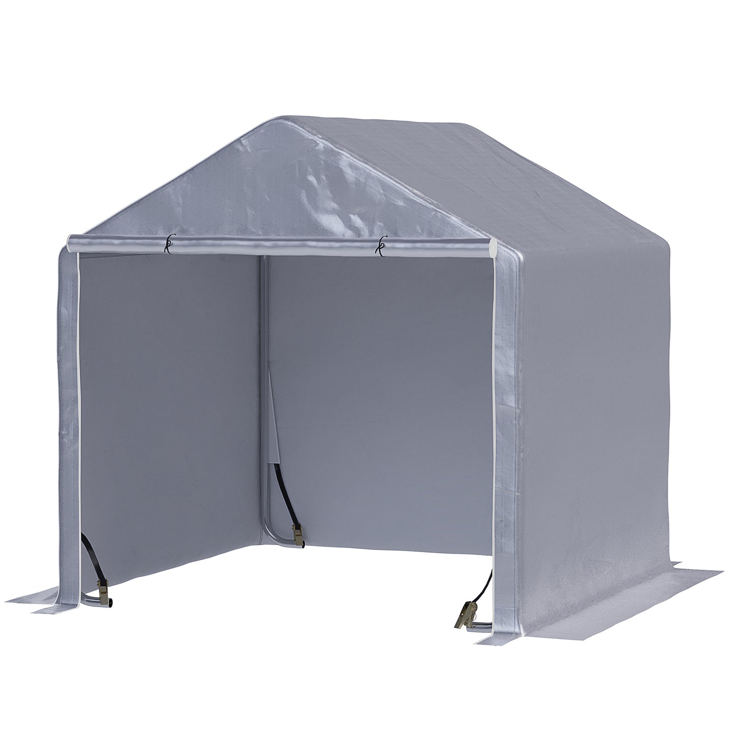 Outsunny Carpa Para Bicicletas Y Motos 2x2x2 M Con 1 Puerta Con Cremallera Gris_0