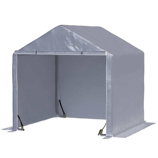 Outsunny Carpa Para Bicicletas Y Motos 2x2x2 M Con 1 Puerta Con Cremallera Gris_0