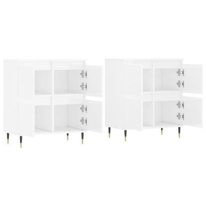 Aparadores 2 Uds Madera Contrachapada Blanco Brillo_3