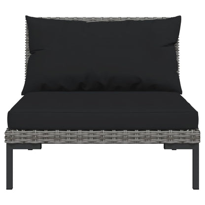 Vidaxl Muebles Jardín 3 Pzas Ratán Sintético Semicircular Gris Oscuro_5