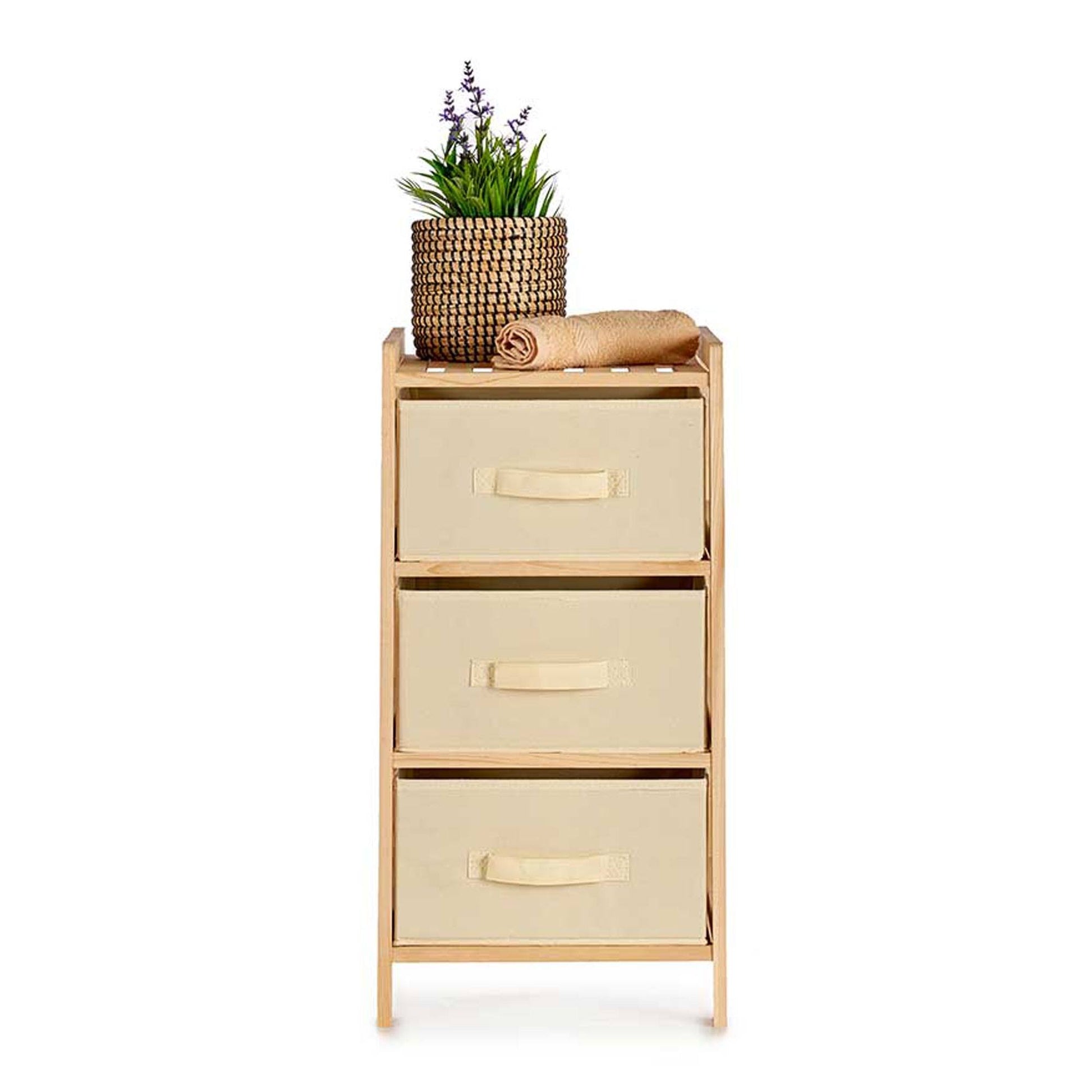 Mueble Ancho 3 Cajones Color Crema - Colección Kipit