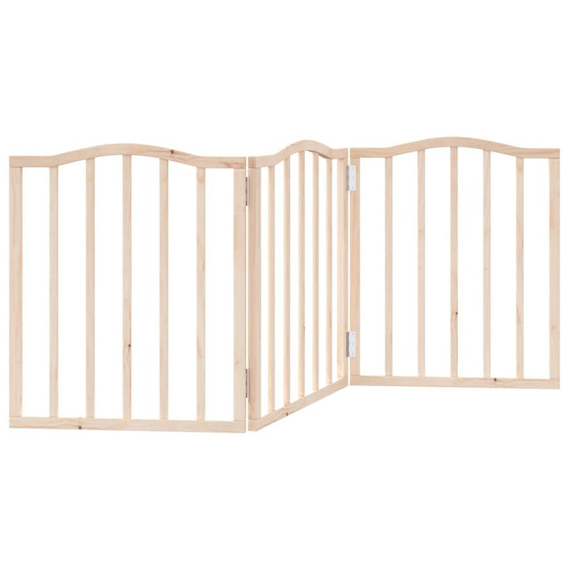Vidaxl Puerta Para Perros Plegable 3 Paneles Madera De Álamo 150 Cm_5