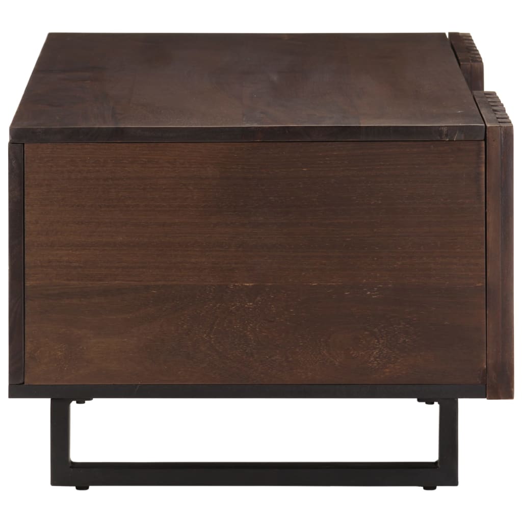 Mesa De Centro De Madera Maciza Mango Marrón 100x55x40 Cm_1