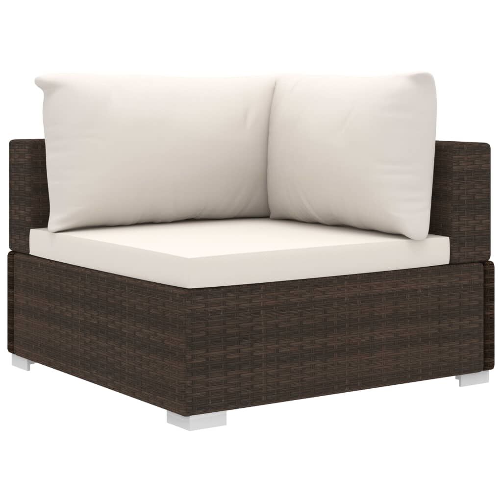 Vidaxl Set Muebles De Jardín 5 Piezas Y Cojines Ratán Sintético Marrón_3