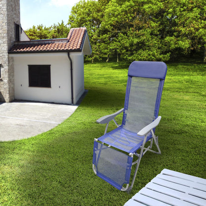 Silla Playa Estructura Aluminio, Reclinable 5 Posiciones Con Reposapies, Silla Multiposición, Silla Con Reposabrazos_3