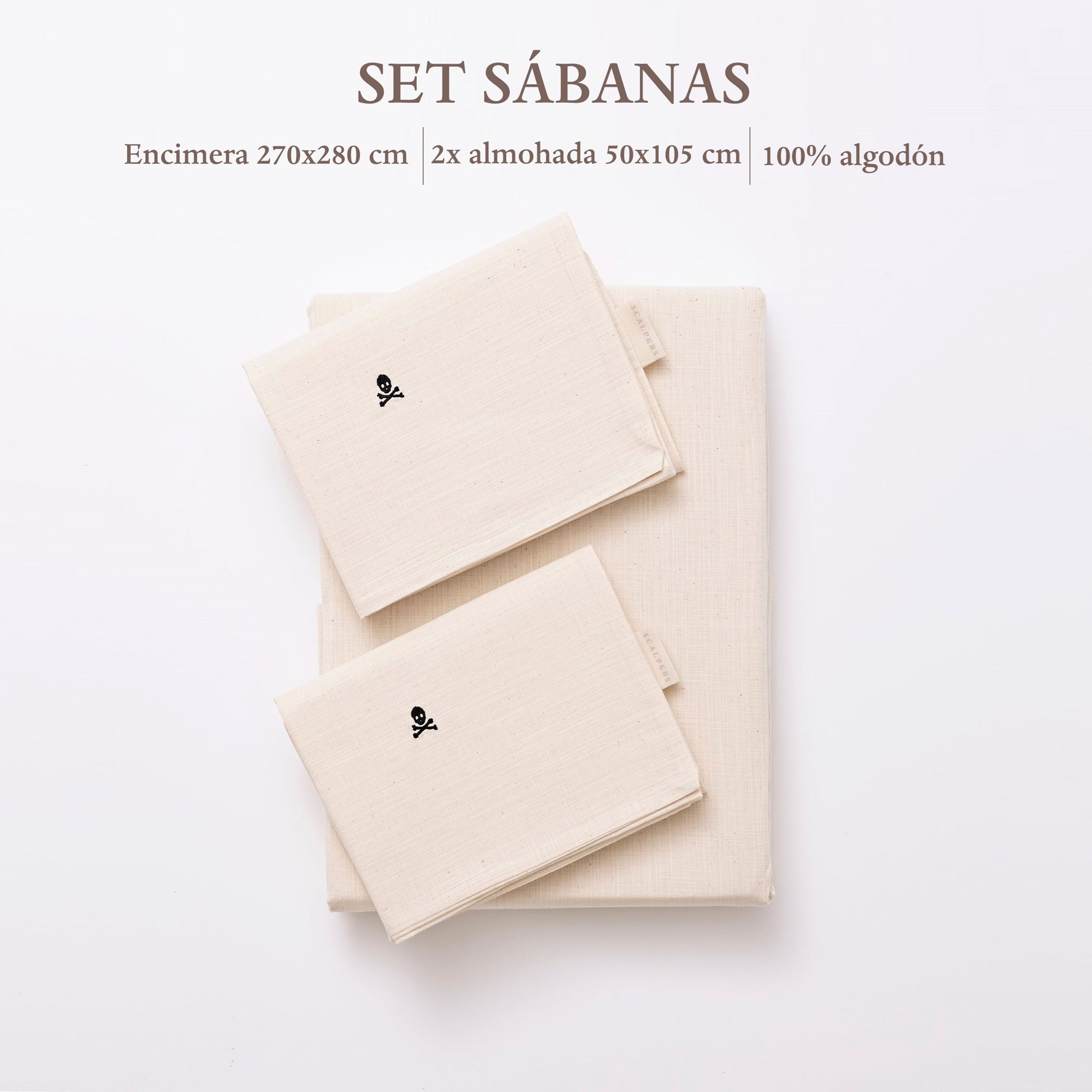 Set Sábanas Ocre (encimera 270x280cm + 2 Fundas De Almohada  50x105cm) 100% Algodón Scalpers Home_1