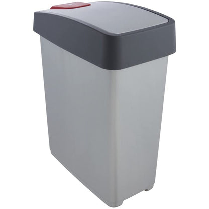 Cubo De La Basura Premium Con Tapa Abatible, Tacto Suave, 25 L, Magne, Plateado
