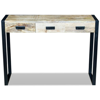 Mesa Consola Con 3 Cajones Madera Maciza De Mango 110x35x78 Cm_4