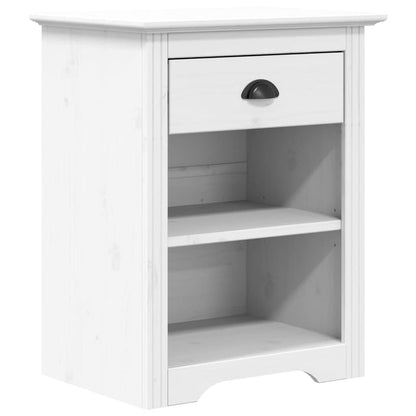 Mesita De Noche Bodo Madera Maciza De Pino Blanco 53x38,5x67 Cm_0