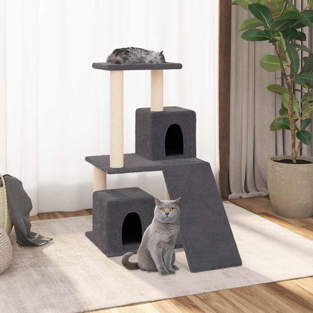 Rascador Para Gatos Con Postes De Sisal Gris Oscuro 82 Cm_1